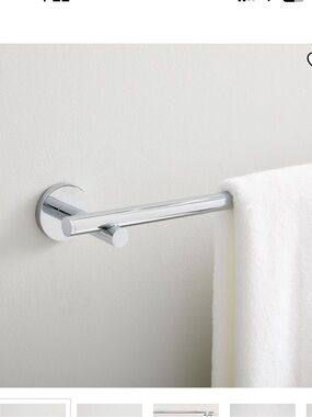 West Elm Polished Chrome Modern Overhang 18” Towel Bar